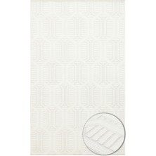 Eko Halı Ada Kilim Ada 03 Cream Yumuşak Dokulu Kolay Kullanımlı Yıkanabilir Kaymaz Kilim