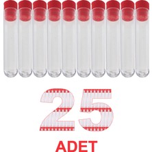 Atel-San Deney Tüpü 12X75 mm / Plastik - Dibi Yuvarlak Kapaklı x 25 Adet