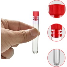 Atel-San Deney Tüpü 12X75 mm / Plastik - Dibi Yuvarlak Kapaklı x 50 Adet