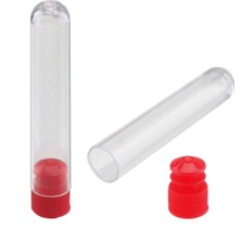 Atel-San Deney Tüpü 12X75 mm / Plastik - Dibi Yuvarlak Kapaklı x 50 Adet