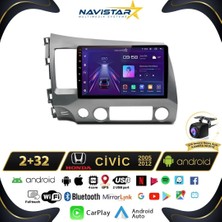 Navistar Honda Civic 2005-2012 Model 2gb + 32GB Android 13 Kablosuz Carpl