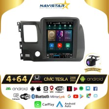 Navistar Honda Civic 2005-2012 Tesla Model 4gb + 64GB Kablosuz Carplay Na