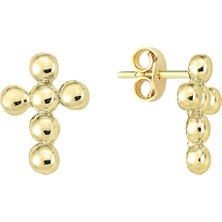 Altın Sepeti Haç Altın Küpe