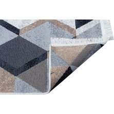 Eko Halı Arya Kilim Ar 10 Beıge Black Çift Taraflı Modern Desenli Dokuma Kilim