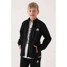 Kappa Siyah Fermuarlı Polar Erkek Çocuk Sweatshirt
