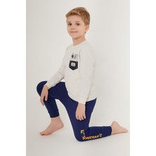 RolyPoly Little Builder Beyaz Erkek Çocuk Uzun Kol Pijama Takım