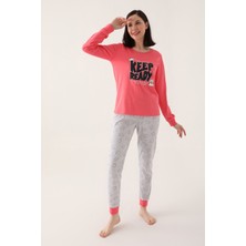 RolyPoly Ready Pembe Kadın Uzun Kol Pijama Takım