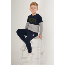 U.S. Polo Assn. Shiny Gri Lacivert Erkek Çocuk Eşofman Takımı