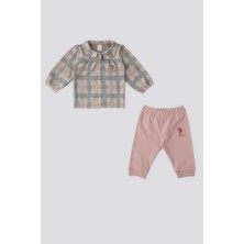 U.S. Polo Assn. Ekose Çıtçıtlı Bebek 2'li Takım