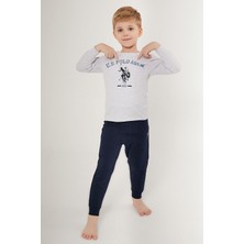 U.S. Polo Assn. Nice Beyaz Erkek Çocuk Uzun Kol Pijama Takım