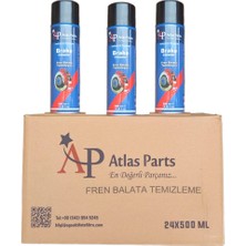 Atlas Parts Fren Balata Temizleme Spreyi 500 ml (2023 Üretim)- 1 Koli (24 Adet)