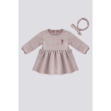 U.S. Polo Assn. Pembe Saç Bantlı Bebek Elbise