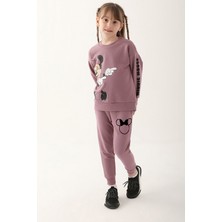 Minnie Mouse D4811-3 Kız Çocuk Eşofman Takımı Koyu Leylak