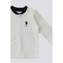 U.S. Polo Assn. Krem Çıtçıtlı Bebek 3'lü Takım