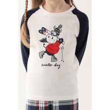 Arnetta Winter Day Beyaz Kız Çocuk Uzun Kol Pijama Takım