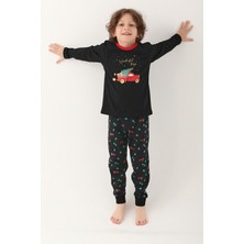 Arnetta Stars Siyah Erkek Çocuk Uzun Kol Pijama Takım