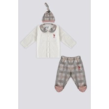 U.S. Polo Assn. Krem Ekose Detay Bebek 3'lü Takım