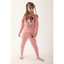 Minnie Mouse Retro Pembe Kız Çocuk Uzun Kol Pijama Takım