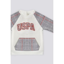U.S. Polo Assn. Krem Kanguru Cep Ekose Detay Bebek 2'li Takım