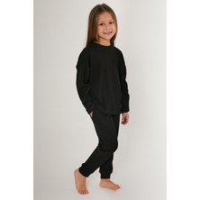 RolyPoly Siyah Kız Çocuk Uzun Kol Pijama Takım
