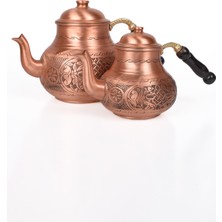 Dmt Copper Home Bakır Çaydanlık Takımı Ağır İşlemeli 16 cm 12 cm