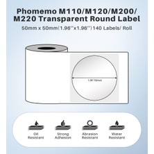 Phomemo 50X50MM/140ADET Yuvarlak Etiket - M110/M221/M220/M120/M200/M110S Uyumlu Çok Amaçlı