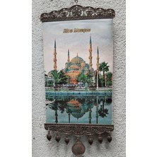 Yılmazlar Tekstil Dokuma Kumaş Sultanahmet Cami Desenli Nazar Boncuklu 20X45CM Duvar Süsü