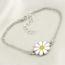 Qosrix Papatya Zincir Bileklik Kadın Moda Takı Tasarım Aksesuar