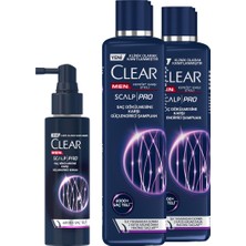 Clear Men Scalp Pro Güçlendirici Şampuan Saç Dökülmesine ve Kepeğe Karşı Etkili 300 ml x2 + Güçlendirici Serum Saç Dökülmesine Karşı 70 ml