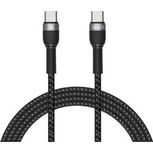 Space-M Samsung Type-C To Type-C Pd Hızlı  Şarj Kablosu (2 Metre) Hasır Örgü Şarj Kablosu