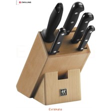 Zwilling Evrekala Shop Ahşap Bloklu Bıçak Seti Zwilling Knife Set 6 Parça