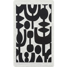 Eko Halı Arya Neo Kilim Arn 07 Whıte Black Yıkanabilir Kaymaz Tabanlı Modern Pamuk Kilim