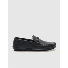 Cabani Hakiki Deri Siyah Tokalı Erkek Loafer