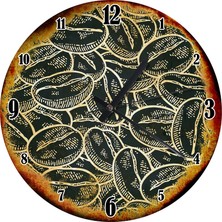 Karizma Tablo Kahve Çekirdekleri Ahşap Duvar Saati