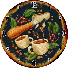 Karizma Tablo Americano Kahve Tasarım Duvar Saati