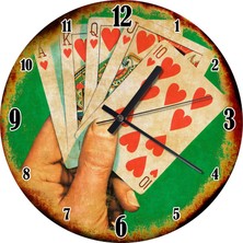 Karizma Tablo Royal Flush Iskambil Akarlı Duvar Saati