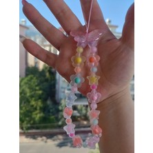 Efna Store Renkli Buz Boncuklu Telefon Charmı,telefon Bileklik Aksesuarı