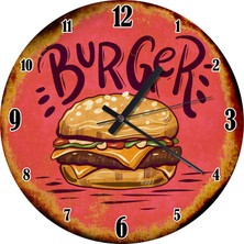 Karizma Tablo Burger Sessiz Duvar Saati