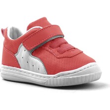 Rakerplus Pup Hakiki Deri Kırmızı Cırtlı Lastikli Ilk Adım Bebek Ayakkabı