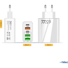 Schitec 65W 2 Type-C + 3 Usba Toplam 5 Çıkışlı Ev Tipi Süper Hızlı Şarj Aleti