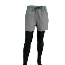 Enrıco Ferry Erkek Gri Soft Kumaş Cepli Su Tutmaz Çabuk Kuruma Özellikli Deniz Şortu EDY2030