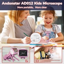 Andonstar AD012 Çocuklar Için Taşınabilir Mikroskop Kiti Pembe