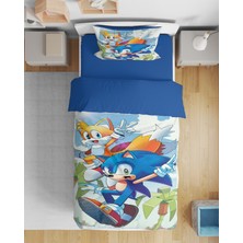 Erays Home Erayshome Sonic 3D Baskılı Tek Kişilik Çarşafsız Nevresim Takımı