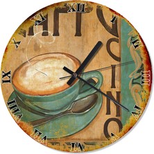 Karizma Tablo Cappuccino Kapiçino Tasarım Duvar Saati