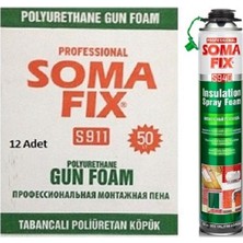 Somafix 12 Adet 850 ml Somafix Tabancalı Isı Ses Yalıtım Poliüretan Köpük