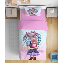 Erays Home Erayshome Sevimli Kız 3D Tek Kişilik Nevresim Takımı