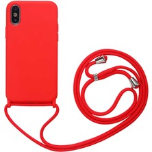 Heptek İletişim Apple  iPhone Xs Max 6.5 Kılıf Ipli Boyun Askılı Içi Kadife Lansman Yumuşak Silikon Kapak (Ropi)