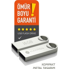 Maxron 16 GB Flash Bellek Metal Gövde Ömür Boyu Garantili Güvenli USB Bellek Data Traveler