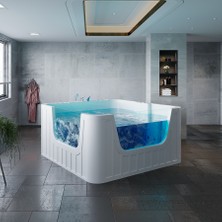 Kuntbay 195 x 195 H 105 Bebek Jakuzi Spa Camlı