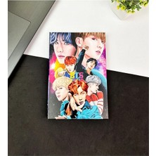 Alanç Gift Bts Army Sırt ve Okul Çantası Bts Lastikli Defter, Bts Kalemlik, Cüzdan Çanta Seti